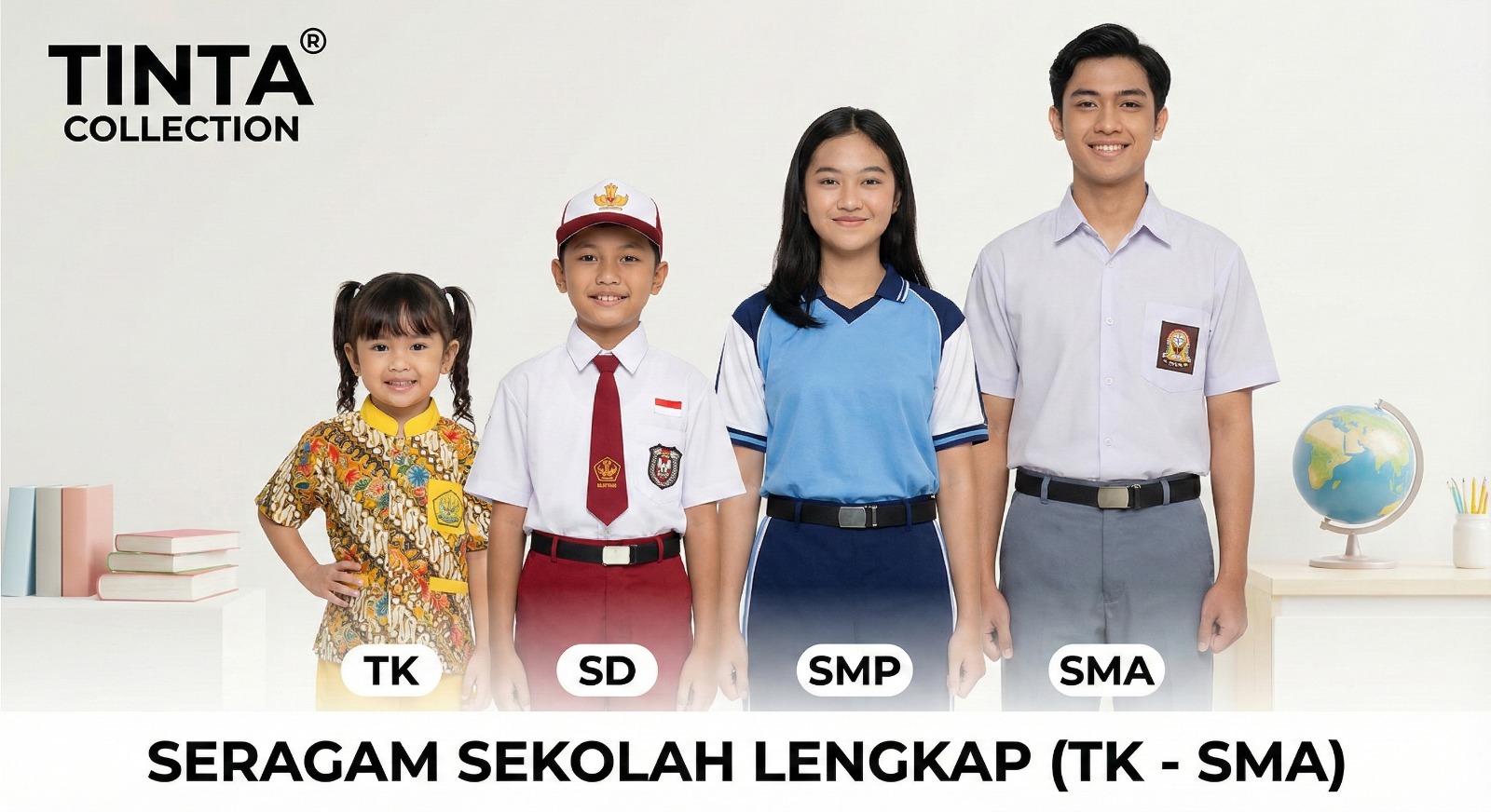 Jasa Jahit Seragam Sekolah Custom (TK, SD, SMP, SMA) - Bahan Premium & Jahitan Kuat