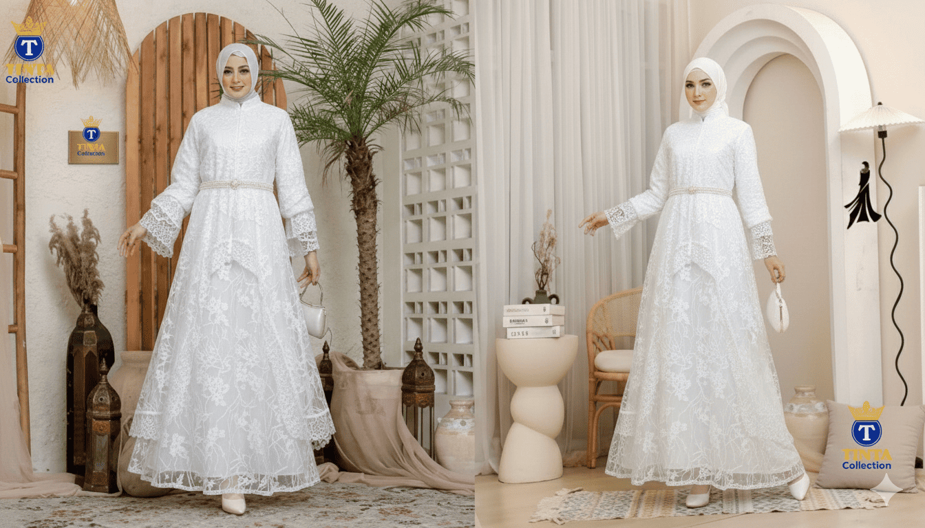 Gamis Bini Orang Premium Lace – Anggun, Syar’i & Berkelas